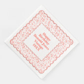 Serviette En Papier 75e anniversaire Numéro Motif pétoncles Corail/bla (Coin)
