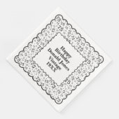 Serviette En Papier 75e anniversaire Numéro Motif pétoncles Noir/Blanc (Coin)