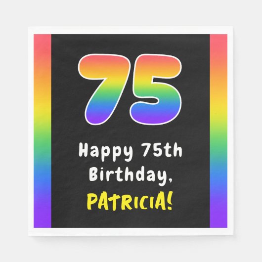 Serviette En Papier 75e anniversaire : Rainbow Spectrum # 75, Nom pers (Devant)