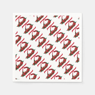 Serviette En Papier 75e anniversaire rouge rose numéro 75