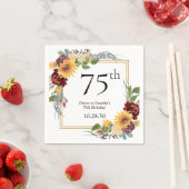 Serviette En Papier 75e anniversaire Tournesols (En situation)