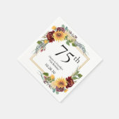 Serviette En Papier 75e anniversaire Tournesols (Coin)