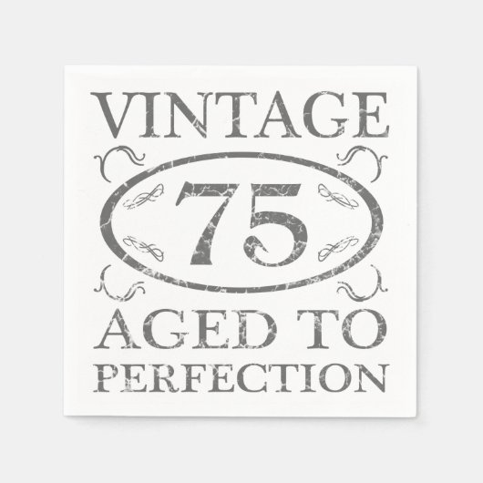 Serviette En Papier 75e anniversaire Vintage (Devant)