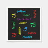 Serviette En Papier 75e fête d'anniversaire - Noms répétitifs Papier n (Devant)