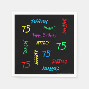 Serviette En Papier 75e fête d'anniversaire - Noms répétitifs Papier n