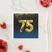 Serviette En Papier 75e Gold Party Balloons et serviettes Confetti (En situation)