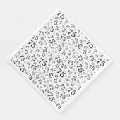 Serviette En Papier 75th Age Random Number Pattern Black/White (Coin)