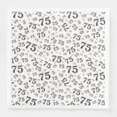 Serviette En Papier 75th Age Random Number Pattern Black/White (Devant)