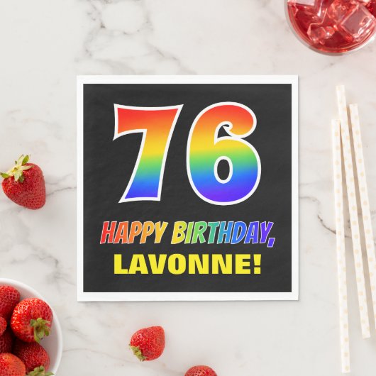 Serviette En Papier 76e anniversaire : audacieux, amusant, simple, arc (En situation)