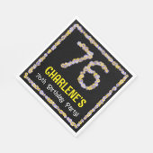 Serviette En Papier 76e anniversaire : Floral Flowers Numéro, Nom pers (Coin)