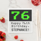 Serviette En Papier 76e anniversaire - Nerdy / Geeky Style "76" & Nom (En situation)