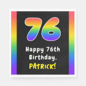 Serviette En Papier 76e anniversaire : Rainbow Spectrum # 76, Nom pers (Devant)