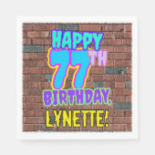 Serviette En Papier 77e anniversaire ~ Amusant, Graffiti urbain inspir (Devant)