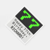 Serviette En Papier 77e anniversaire - Nerdy / Geeky Style "77" & Nom (Coin)