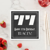 Serviette En Papier 77ème anniversaire : Art Déco Inspiré Look "77" +  (En situation)