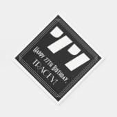 Serviette En Papier 77ème anniversaire : Art Déco Inspiré Look "77" +  (Coin)