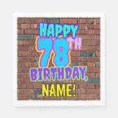 Serviette En Papier 78e anniversaire ~ Amusant, Graffiti urbain inspir (Devant)