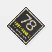 Serviette En Papier 78e anniversaire : Floral Flowers Numéro, Nom pers (Coin)