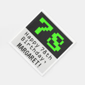 Serviette En Papier 78e anniversaire - Nerdy / Geeky Style "78" & Nom (Coin)