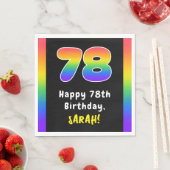 Serviette En Papier 78e anniversaire : Rainbow Spectrum # 78, Nom pers (En situation)