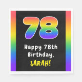 Serviette En Papier 78e anniversaire : Rainbow Spectrum # 78, Nom pers (Devant)
