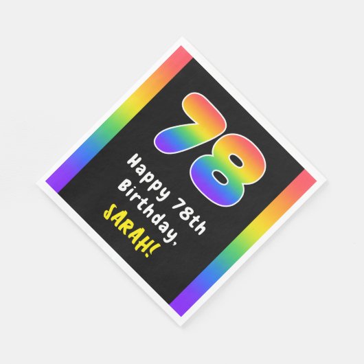 Serviette En Papier 78e anniversaire : Rainbow Spectrum # 78, Nom pers (Coin)