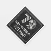 Serviette En Papier 79e anniversaire : Art Déco Inspiré Look "79" + No (Coin)