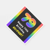 Serviette En Papier 79e anniversaire : Rainbow Spectrum # 79, Nom pers (Coin)