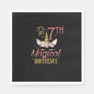 Serviette En Papier 7 Anniversaire Cadeau fille Unicorn 7e anniversair