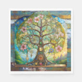 Serviette En Papier 7 Chakra Fleurissant Arbre De Vie (Devant)