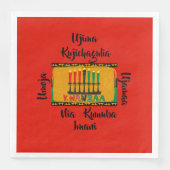 Serviette En Papier 7 Principes des bougies de Kwanzaa (Devant)
