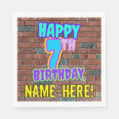 Serviette En Papier 7e anniversaire ~ Amusant, Graffiti urbain inspiré (Devant)