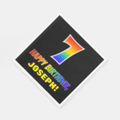 Serviette En Papier 7e anniversaire : Bold, amusant, simple, arc-en-ci (Coin)