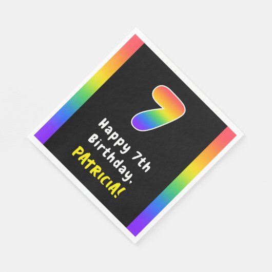 Serviette En Papier 7e anniversaire : Rainbow Spectrum # 7, Nom person (Coin)