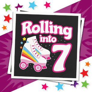 Serviette En Papier 7e anniversaire Roller Skate 7 ans