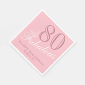 Serviette En Papier 80 et fabuleux élégant Script 80e anniversaire (Coin)