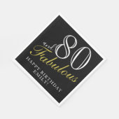 Serviette En Papier 80 et fabuleux élégant Script 80e anniversaire (Coin)