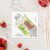 Serviette En Papier 80 et fabuleux script photo 80e anniversaire (En situation)