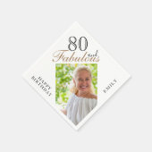 Serviette En Papier 80 et fabuleux script photo 80e anniversaire (Coin)