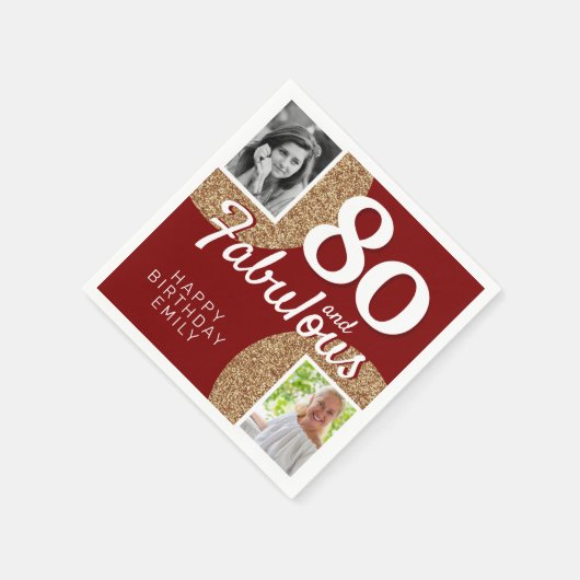 Serviette En Papier 80 et Fabulous Gold Parties scintillant 2 Photo 80 (Coin)