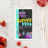 Serviette En Papier 80 ou 90 Thème Anniversaire Invitation (En situation)