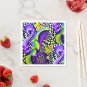 Serviette En Papier 80 s Art Deco Geometric Pattern (En situation)