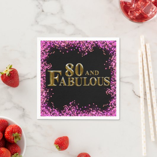 Serviette En Papier 80e anniversaire (En situation)