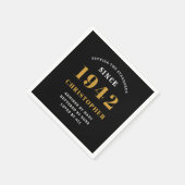 Serviette En Papier 80e anniversaire 1942 Black Gold pour lui personna (Coin)