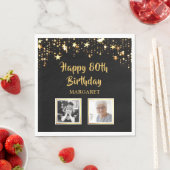 Serviette En Papier 80e anniversaire Alors et maintenant Photos Black  (En situation)