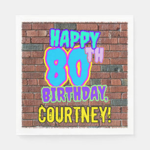 Serviette En Papier 80e anniversaire ~ Amusant, Graffiti urbain inspir