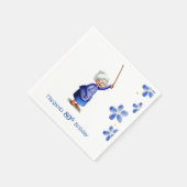 Serviette En Papier 80e anniversaire Aquarelle Floral Grand-mère (Coin)