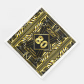Serviette En Papier 80e anniversaire Art Déco Gold Black Great Gatsby (Coin)