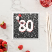 Serviette En Papier 80e anniversaire Ballons sur Parties scintillant n (En situation)
