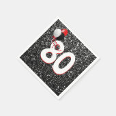Serviette En Papier 80e anniversaire Ballons sur Parties scintillant n (Coin)